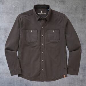 Tommy Bahama Ben & Terry Shirt Jacket Men's Large Gray Cotton Shacket ST227673